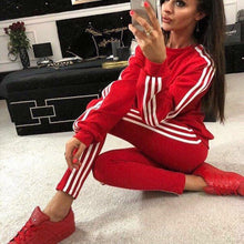 Load image into Gallery viewer, Z&amp;P 2019 New 2Pcs Women Ladies Tracksuit Crop  Training Sweatshirt Pants Sets Leisure Wear Casual Suit Clothes Set