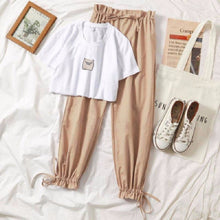 Load image into Gallery viewer, Two piece set summer clothes for women 2019 new dresy damskie fashion casual wide leg pants print t shirt 2 piece set women